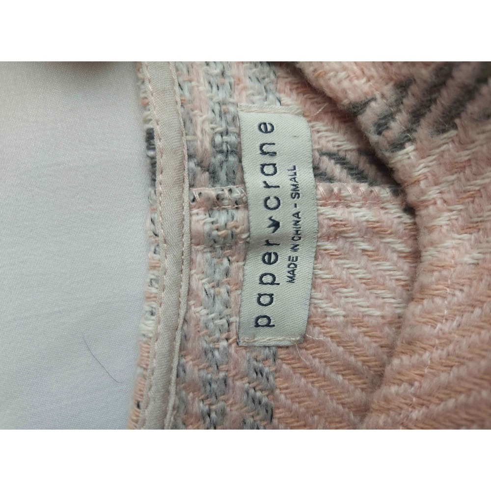 Paper Crane Pink Plaid Wool Blend Pinafore Mini Dress Small - Picture 5 of 9